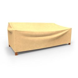 Budge All-Seasons Outdoor Patio Loveseat Cover, Extra Large (Tan)