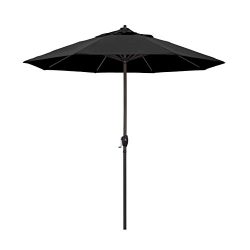 California Umbrella 9′ Round Aluminum Market Umbrella, Crank Lift, Auto Tilt, Bronze Pole, ...