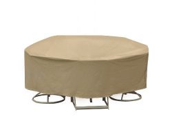 Protective Covers Weatherproof Patio Table and Chair Set Cover, 48 Inch x 54 Inch, Round Bar Tab ...