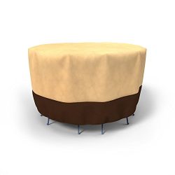 Budge All-Seasons Bar Table and Chairs Cover P5A34KB1, Khaki Brown (80 Diameter x 42 Drop)