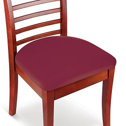 Easy Fit Seat Covers for Chairs, Bar Stools, Patio Cushions – 2 PC Set, Burgundy