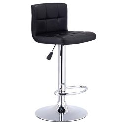 Barstools, GentleShower Modern Square Shape Swivel Bar Stool Bistro Chair PU Leather Adjustable  ...