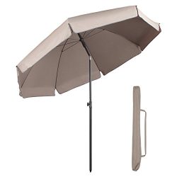 Sekey 7ft beach umbrella beige | outdoor umbrella beige | outdoor patio umbrella beige | outdoor ...