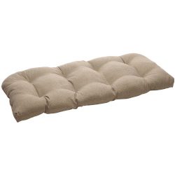 Pillow Perfect Indoor/Outdoor Taupe Textured Solid Wicker Loveseat Cushion