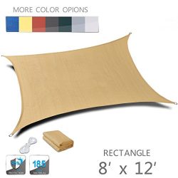 LOVE STORY 8′ x 12′ Rectangle Sand UV Block Sun Shade Sail Perfect for Outdoor Patio ...