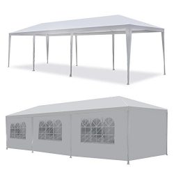 MCombo 10’x30′ White Canopy Party Outdoor Gazebo Wedding Tent 7 Removable Walls 6053 ...