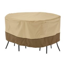 Classic Accessories Veranda Round Patio Bistro Table and Chair Set Cover – Durable and Wat ...