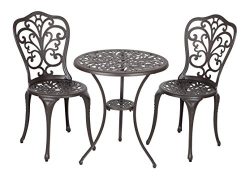 Patio Sense Faustina Antique Bronze 3 Piece Bistro Set