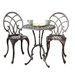 Copper Aluminum Modern Design Patio Furniture Bistro Set