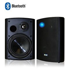 Bluetooth 6.50″ Indoor/Outdoor Weatherproof Patio Speakers, Wireless Outdoor Speakers (Bla ...