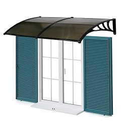 Peach Tree Overhead Window Door Awning Canopy Decorator Patio Cover, Clear Polycarbonate Outdoor ...