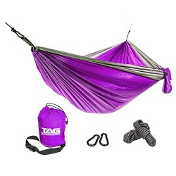 TAG Camping Hammock – Double Hammock is Spacious, Lightweight & Super Comfortable R ...