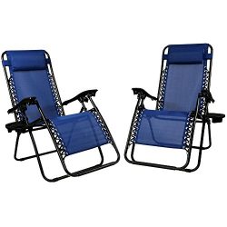 Yanni Outdoor Zero Gravity Lounge Chair Beach Patio Pool Lawn Deck Yard Folding Recliner with Pi ...