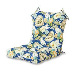 Greendale Home Fashions Indoor/Outdoor Seat/Back Chair Cushion, Blue Floral