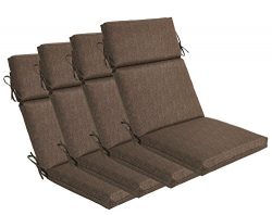 Bossima Indoor/Outdoor Coffee High Back Chair Cushion, Set of 4.Spring/Summer Seasonal Replaceme ...