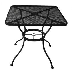 Heavy-Duty Steel Frame with Black Powder-Coated Finish Square Bistro Restaurant Patio Outdoor Di ...