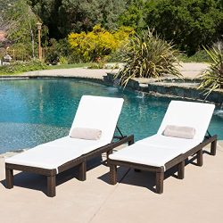 (Set of 2) Estrella Outdoor PE Wicker Adjustable Chaise Lounge Chairs w/ Cushions