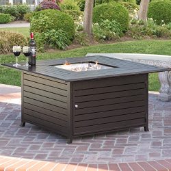 Best Choice Products BCP Extruded Aluminum Gas Outdoor Fire Pit Table With Cover