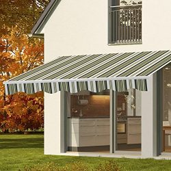 CO-Z Manual Patio Shade Retractable Deck Awning Sun Shade Shelter Canopy (8′ X 7′)