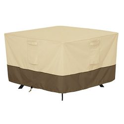 Classic Accessories Veranda Square Patio Table Cover – Durable and Water Resistant Patio F ...