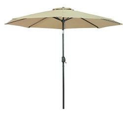 Balichun 9 Ft Aluminum Patio Umbrella Outdoor Table Market Umbrellas with Push Button Tilt and C ...