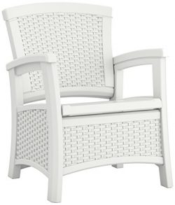 Suncast ELEMENTS Club Chair with Storage, White