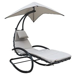 SUN LOUNGER – CHAISE LOUNGE CHAIR PATIO-BACKYARD-OUTDOOR FURNITURE – BONUS ROCKING FEATURE