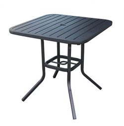 Heavy Duty Steel Frame 29.5 in x 29.5 in Square Bistro Patio Bar Restaurant Outdoor Dining Table ...