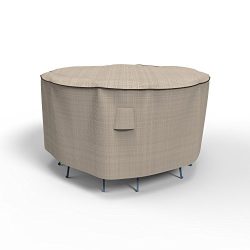 EmpirePatio P5A33PM1 Tan Tweed Small Bar Table and Chairs Combo Cover