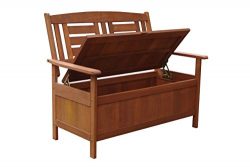 Lautan LLC Kalbarri Garden Storage Bench Unique Style Outdoor Seat Wood Chair