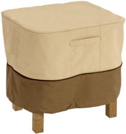 Classic Accessories Veranda Square Patio Ottoman/Side Table Cover – Durable and Water Resi ...