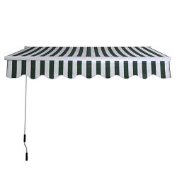 Goplus Manual Patio 6.4’×5′ Retractable Deck Awning Sunshade Shelter Canopy Outdoor  ...