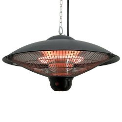 Outsunny 1500W Ceiling Mounted Round Outdoor Electric Patio Heater w/ LED Light and Remote Control