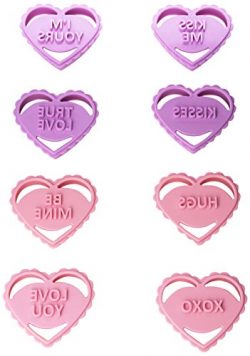 Chicago Metallic CMB032 Conversation Heart Cookie Cutters, Set of 8