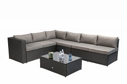 Nirvana Outdoor 5-Seater Complete Furniture Sectional Sofa Patio Set with cushions for Pool Pati ...