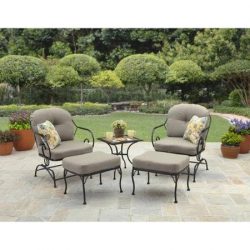 5-Piece Outdoor Dining Set | Better Homes and Gardens Patio Furniture Chair and Ottoman with 4 C ...