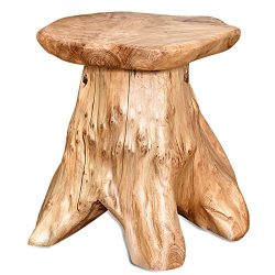 WELLAND Outdoor/Indoor Wood Stump Mushroom Stools