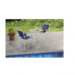 Mainstays Sand Dune 3-Piece High Outdoor Bistro Set, Seats 2, Blue