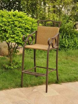 International Caravan Valencia Bar Height Wicker Chair (Set of 2)