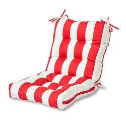 Greendale Home Fashions Indoor/Outdoor Seat/Back Chair Cushion, Cabana Red