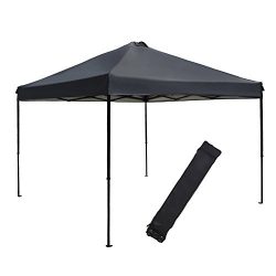 Abba Patio 10 x 10-Feet Outdoor Pop Up Portable Shade Instant Folding Canopy with Roller Bag, Da ...