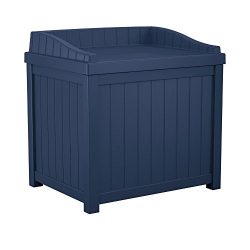 22 Gal. Navy Blue Small Storage Seat Patio Deck Box