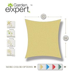 Garden EXPERT 12’x16’knitting Sun Shade Sail for Garden,Outdoor and Patio,Rectangle,Sand