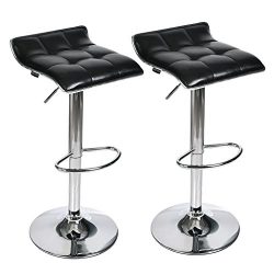 Adjustable Swivel Barstools, PU Leather with Chrome Base, Counter Height Hydraulic Pub Chairs, S ...