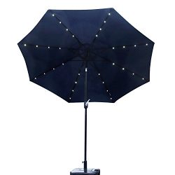 Kinbor Outdoor 9FT Table Metal Solar Powered LED Lighted Patio Umbrella Window Awning Garden Fur ...