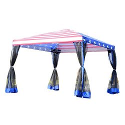 Outsunny 10′ x 10′ Pop-Up Canopy Shelter Party Tent with Mesh Walls – American ...