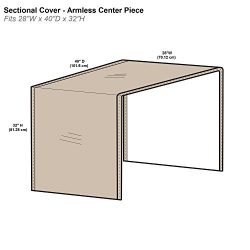 Protective Covers Inc. Modular Sectional Sofa Cover, Armless Center Piece, 28″W x 40″ ...