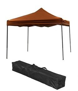 Trademark Innovations Lightweight & Portable Canopy Cover Tent Set, 10′ x 10′, Brown