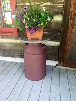 Rusty Milk Can, Milk Can Container, Rustic Front Porch Decor, Rustic wood table, Large Patio Dec ...