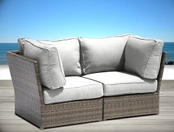 Lucca collection Outdoor Furniture Patio Sofa Couch Garden, Backyard, Porch or Pool All-Weather  ...